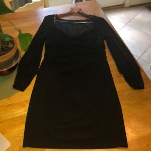 David Meister 3/4 Sleeve Black Dress